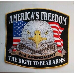2nd Amendment - America's Freedom The Right To Bear Arms Patch 10" New